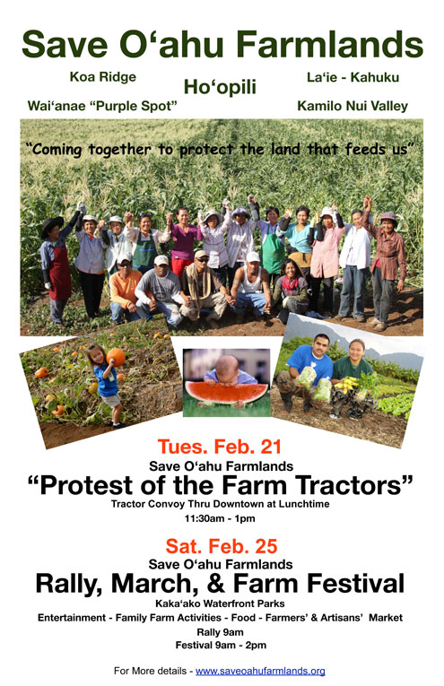 February 21, 2012 - Protest of the Farm Tractors and February 25 Rally, March and Farm Festival. 